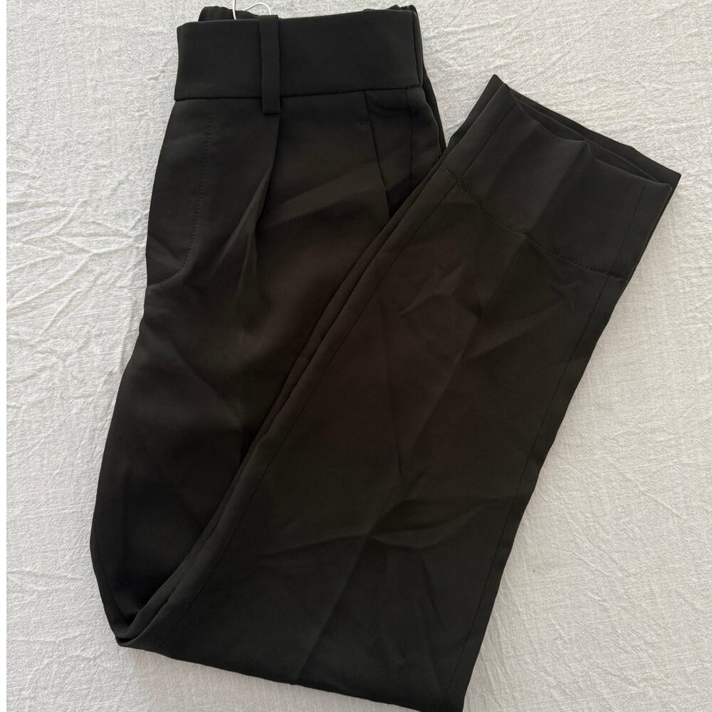 Vince NWT | Easy fit crop deep Laurel green pull on pleated dress pants |size XS